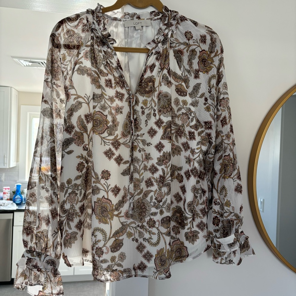 Fall Blouse by Loft Size Medium